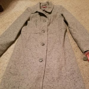 NWT Gray speckled small pea coat